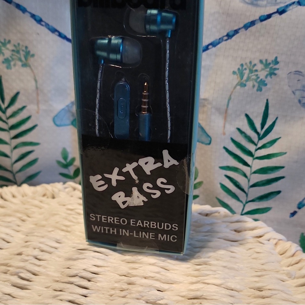 Billboard BB678 Extra Bass Stereo In-Ear Earbuds In-Line Mic 3.5mm Blue